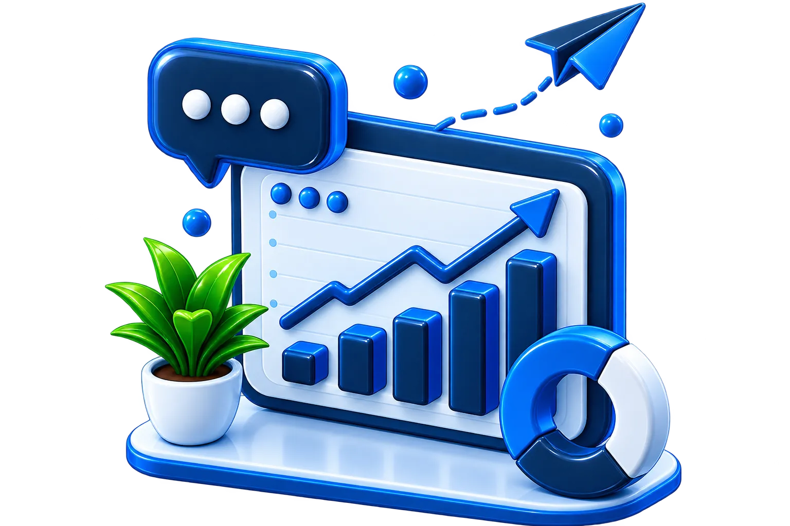 A dashboard with customer records, a sales chart and a shopping cart